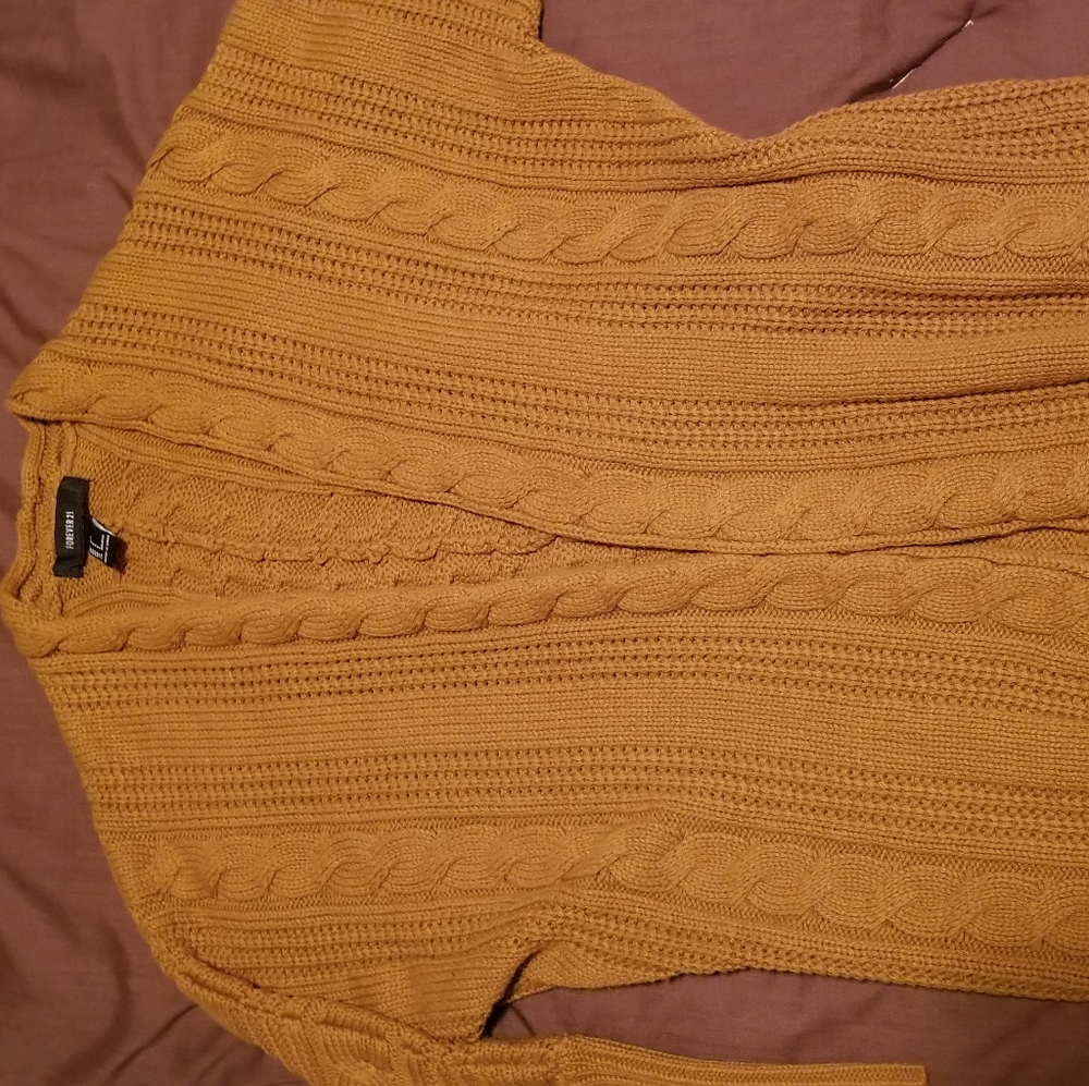 Forever 21 mustard knit cardigan